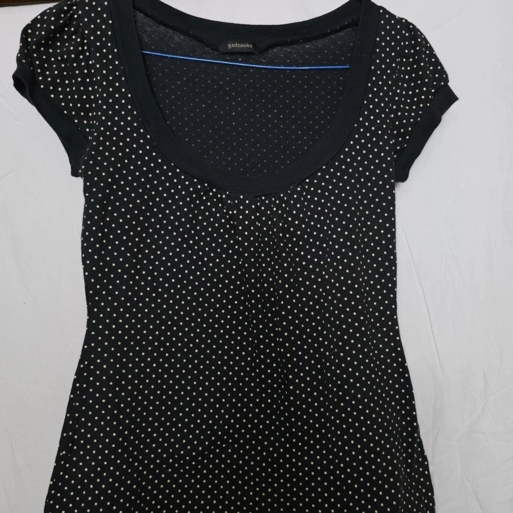 Gadzooks Polka Dot Babydoll T Hippie Grunge Goth Indie Boho Coquette Y2K